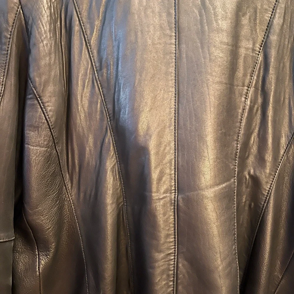 Vintage Butter Jones New York Women’s 100% Black Leather Lined Moto Jacket Large - Picture 12 of 16